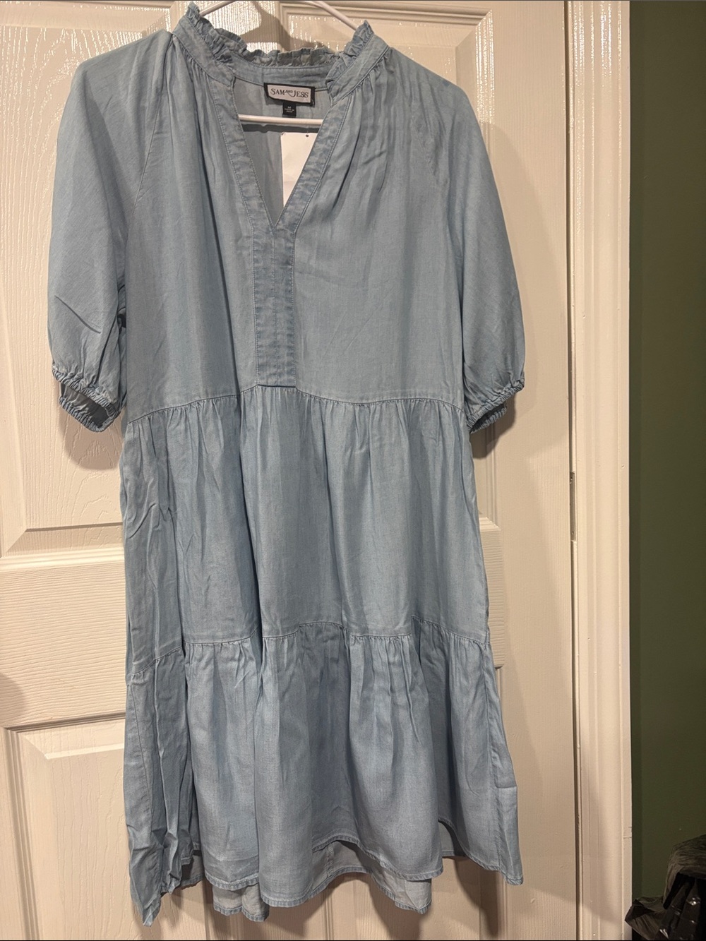 Light Blue Girls' Tiered Dress